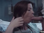 Hot milf and teen gets penetrated from behind doggystyl 