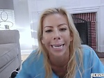 Buxom cougar Alexis Fawx fucked on a couch 