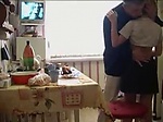 Russian Young Cute And Older Man Fucks In Kitchen  