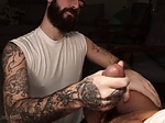 shaved head doctor sucks some mean cock 