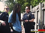 Rasta dude got his huge cock sucked by a police officer 