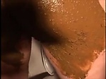 Dirty girl smear shit all over her body 