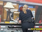 BLONDE white officer gets pounded by criminal 