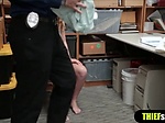 Petite teen caught and punish fucked in the back office 