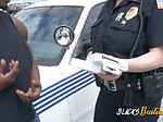 Milf cops make suspect drill their coochies inside movi 