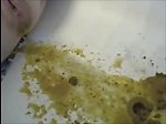 Woman shitting a very liquid diarrhea in the bathtub 