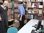 Tiny blonde gets smashed in office by FAKE INVESTIGATOR 