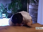 Subtitled CFNM Japanese massage fellatio cleaning lady 