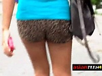 This asian slut from Filipina is persuaded on the stree 