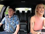 Busty taxi driver gets a tip after fucking her passenge 