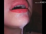 Sexy tongue showoff in shower 