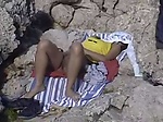Voyeur Legs Open Wide Public Beach Mallorca 