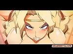Big boobs and pant 3D hentai wetpussy poked by monster 