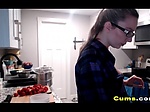 Blonde Babe on her Naked Cooking Show 