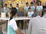 Subtitled Japanese bottomless caretaker fellatio party 