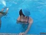 Cute Japanese swim girl gets abused in a public pool by 