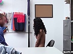Black female with black hair loves to suck a huge dong 