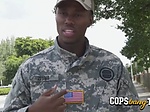 Pervert police officers fake soldier on the street and  