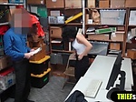 Busty mexican shoplifter woman gets fucked on a table 