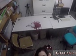 Brunette cop Suspect attempts to walk out of backroom a 