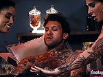 Guy fucks busty tattooed tiki bar ladies 
