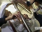 Subtitled CFNM Japanese schoolgirls train blowjob party 
