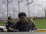 Black thug busted by horny milf cops 