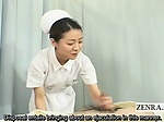 Subtitles CFNM two Japanese nurses handjob with cumshot 