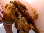 Girl shitting pissing and masturbating with dildo 