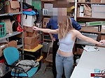 Busty babe facefucked by older officer 