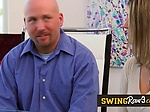 The red room gets crowded with horny swingers fucking e 