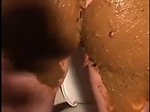 Girl shitting and smearing it all over her body 
