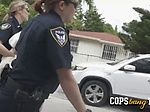 Big Titted Cops arrested a strange black guy who is tre 