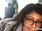 New ebony on webcam is horny show tits 