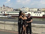 Mistress in leather makes slave fuck in public 